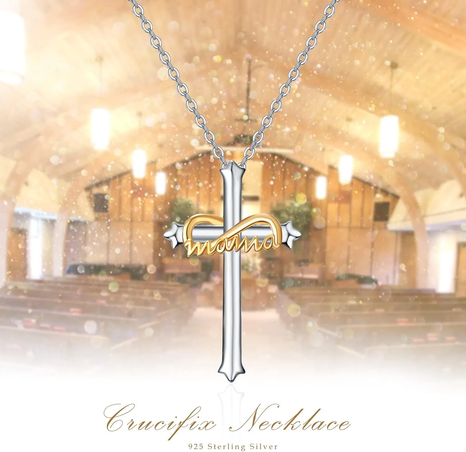 PRAYMOS 925 Sterling Silver Cross Necklace for Women Men Crucifix Cross Pendant Necklaces Simple Jewelry Gifts
