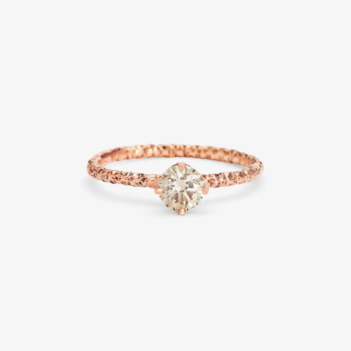 R9006BR | 5mm Brown Diamond Homespun Solitaire Ring