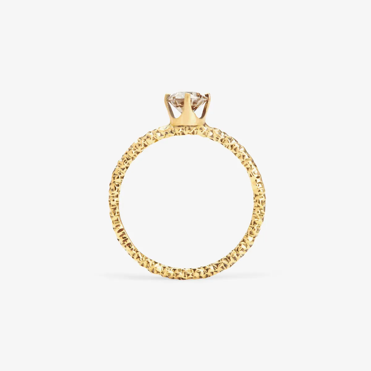 R9006BR | 5mm Brown Diamond Homespun Solitaire Ring