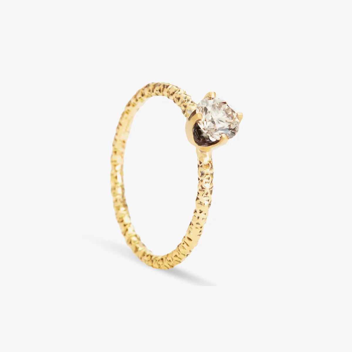 R9006BR | 5mm Brown Diamond Homespun Solitaire Ring