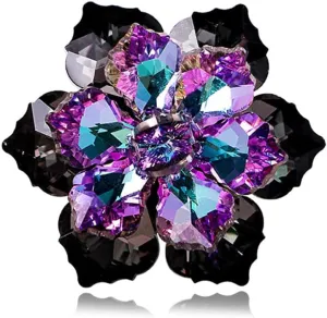 Rhinestone Sunflower Brooch Pin for Women Red Black Purple Large Flower Brooch Snowflake Brooch Marquise Wreath Brooches Jewelry
