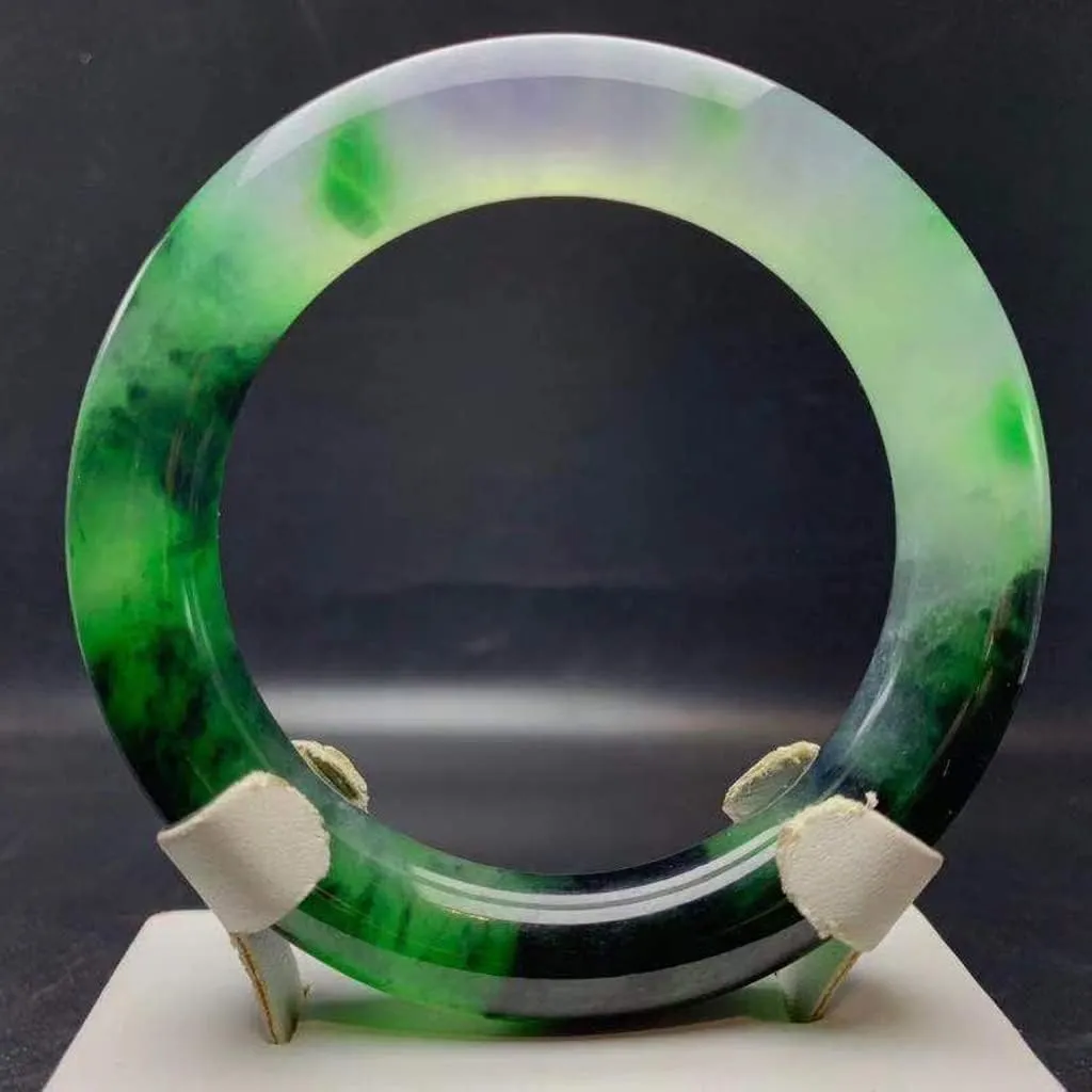 Round Jade Bangle Jadeite Bracelets Jade Bangles Jade Jewelry /1828 (Color : A, Size : 58-59mm)