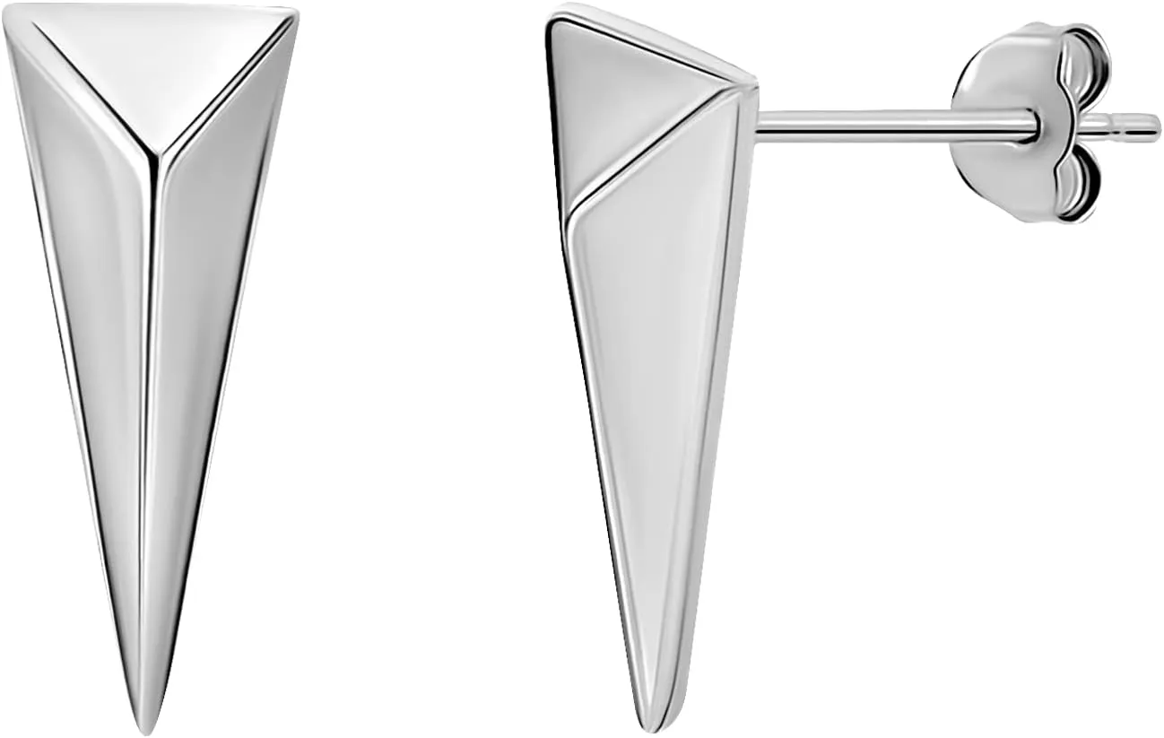 Sea of Ice Sterling Silver Polish Finished Water Drop Dangle, Mini Bar, Triangle, Infinity Minimalist Stud Earrings for Women - Elegant Sterling Silver Earrings for Women ?C Nickel-Free