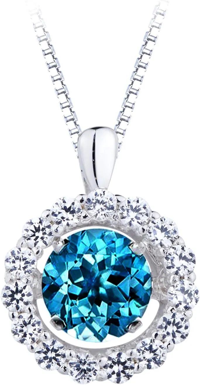 SERAFINA ?? Dancing Gems Collection Presents | 925 Sterling Silver Earrings and Pendants With Various Dancing Gems | 18" Sterling Silver Chain
