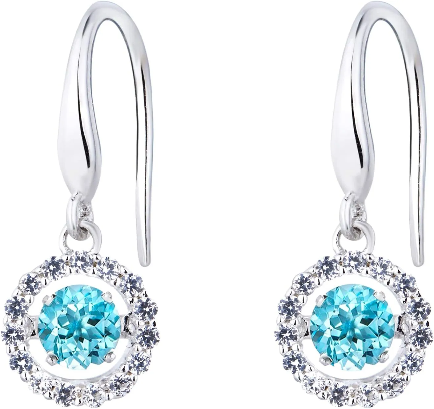 SERAFINA  Dancing Gems Collection Presents | 925 Sterling Silver Earrings and Pendants With Various Dancing Gems | 18" Sterling Silver Chain
