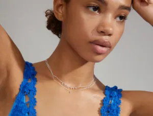 SIA RECYCLED CRYSTAL CHAIN 2 IN 1 NECKLACE