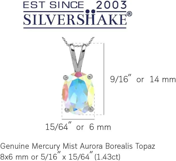 Silvershake 8X6mm Oval Shape Gemstone White Gold Plated or Yellow Gold Plated 925 Sterling Silver Business Attire Solitaire Pendant or Pendant with 18 Inch Chain Necklace