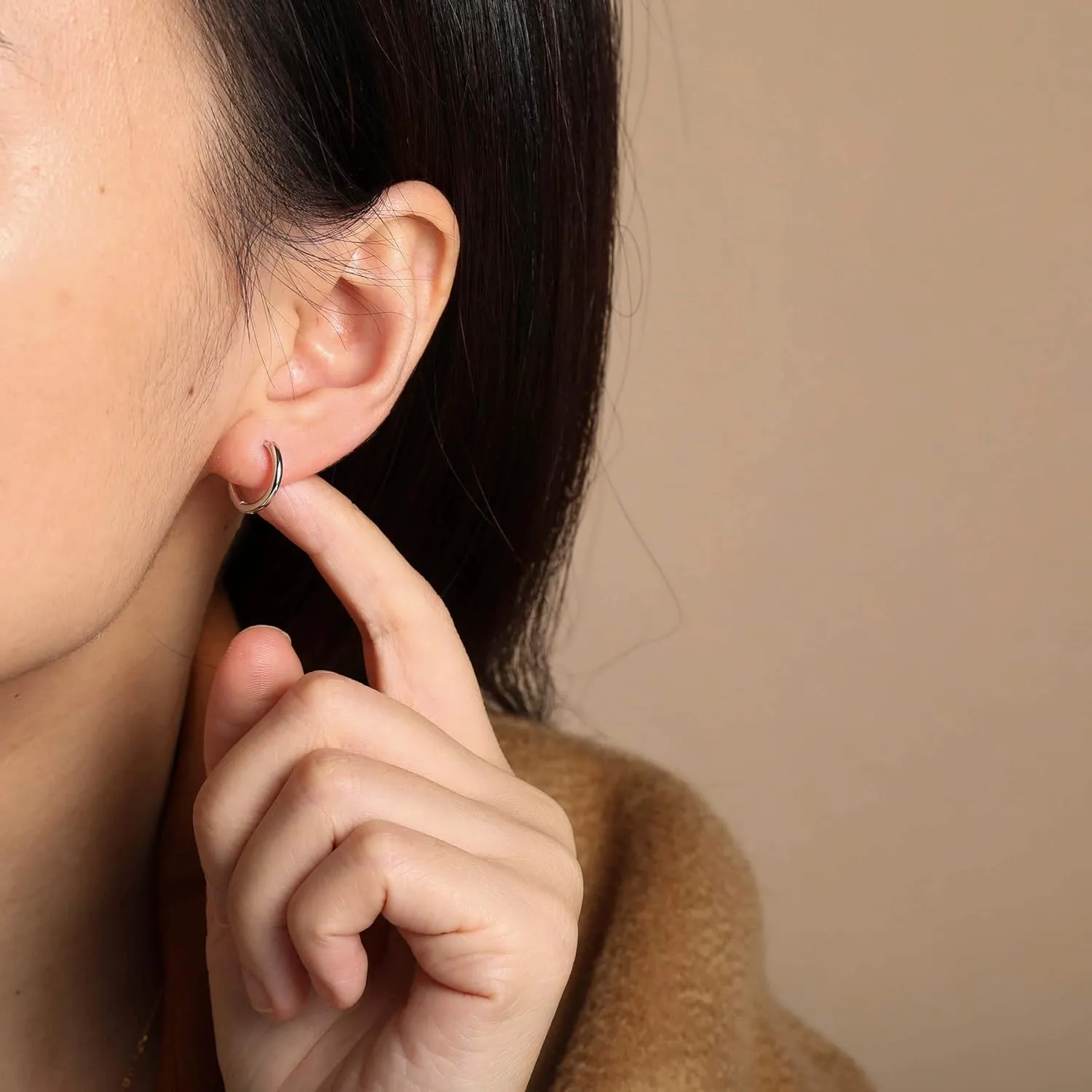 S.Leaf Hoop Earrings for Women Sterling Silver Cubic Zirconia Hoop Earrings Huggie Earrings 14k Gold Plated