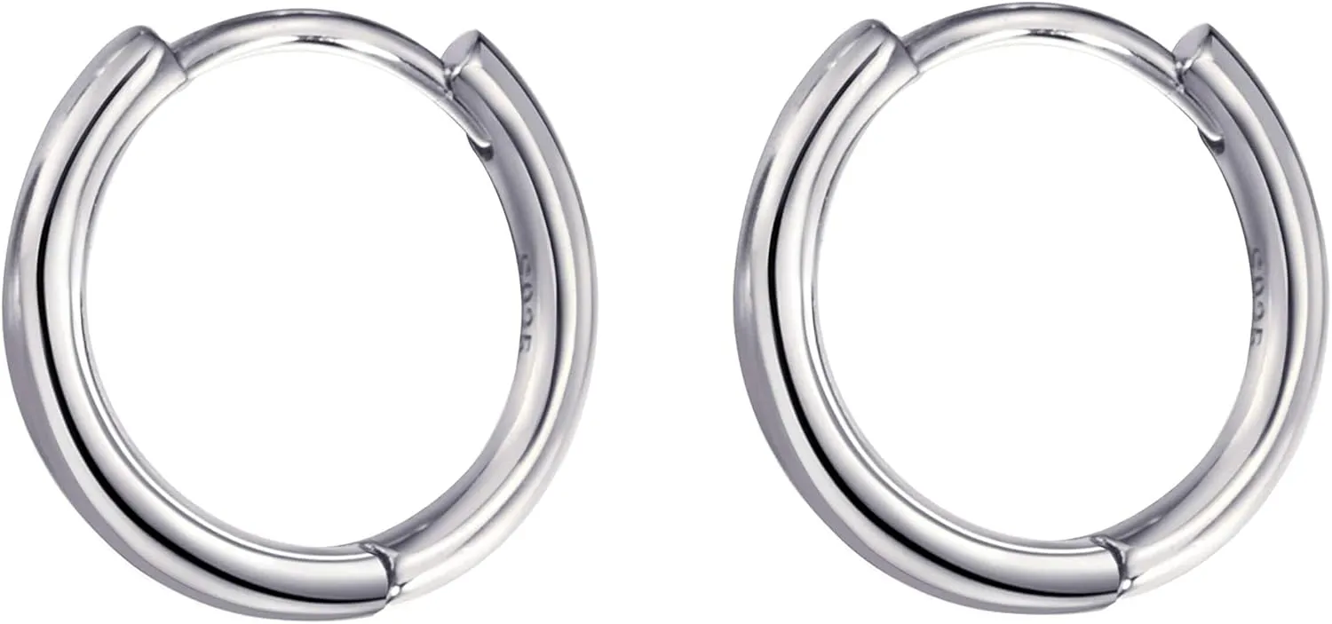 S.Leaf Hoop Earrings for Women Sterling Silver Cubic Zirconia Hoop Earrings Huggie Earrings 14k Gold Plated