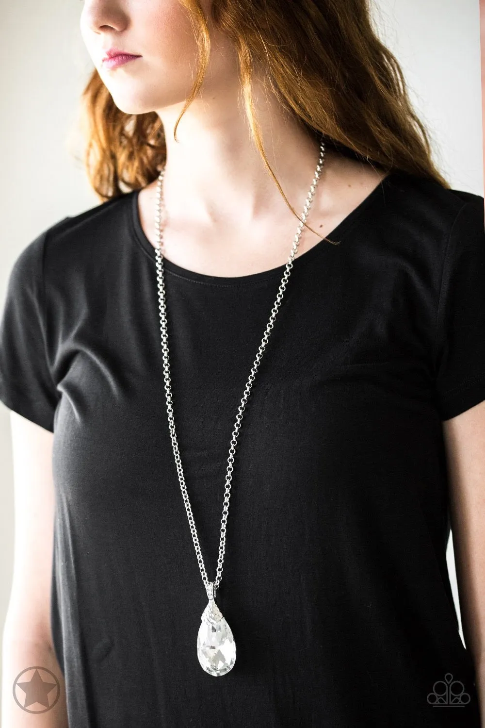 Spellbinding Sparkle White-Necklace