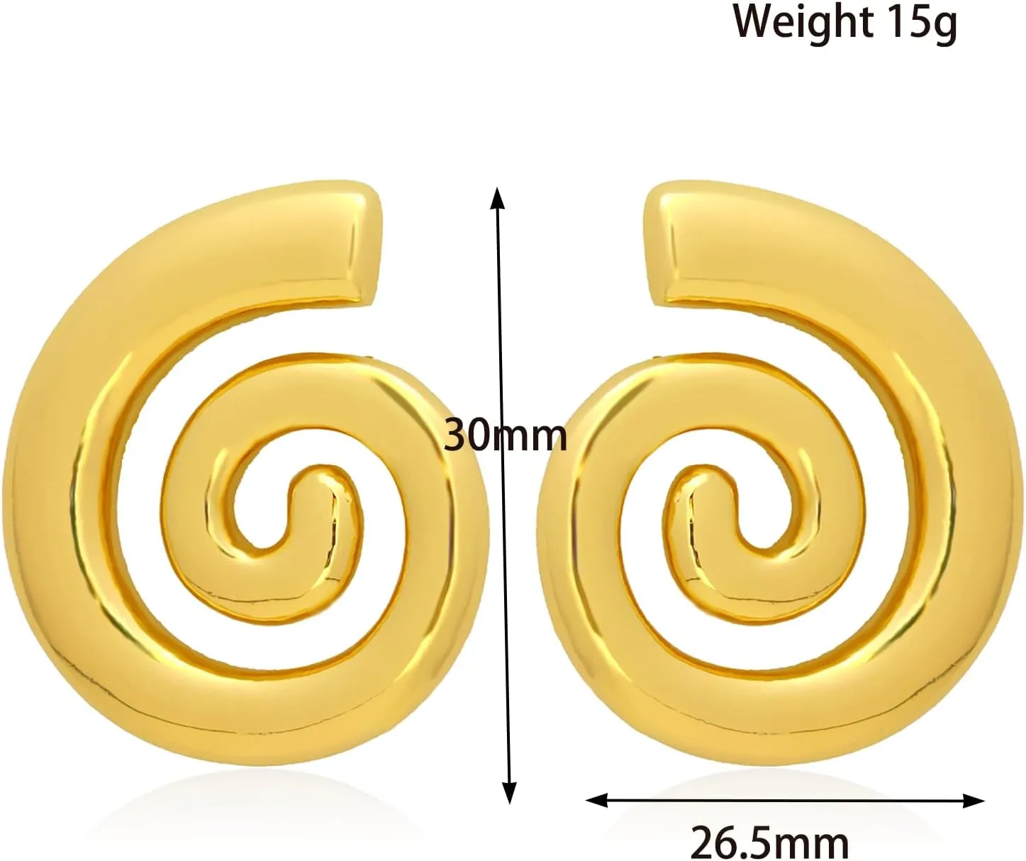 Spiral Statement Stud Earrings Chunky Geometric Earrings Exaggerated Big Spiral Studs Earrings Irregular twisted Metal Vintage Earrings For Women Trendy