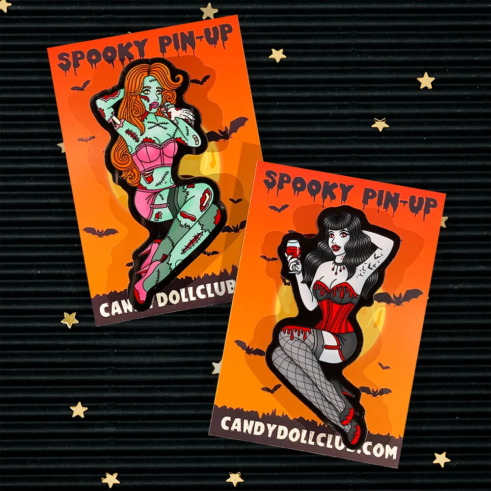 Spooky Pinup Brooches