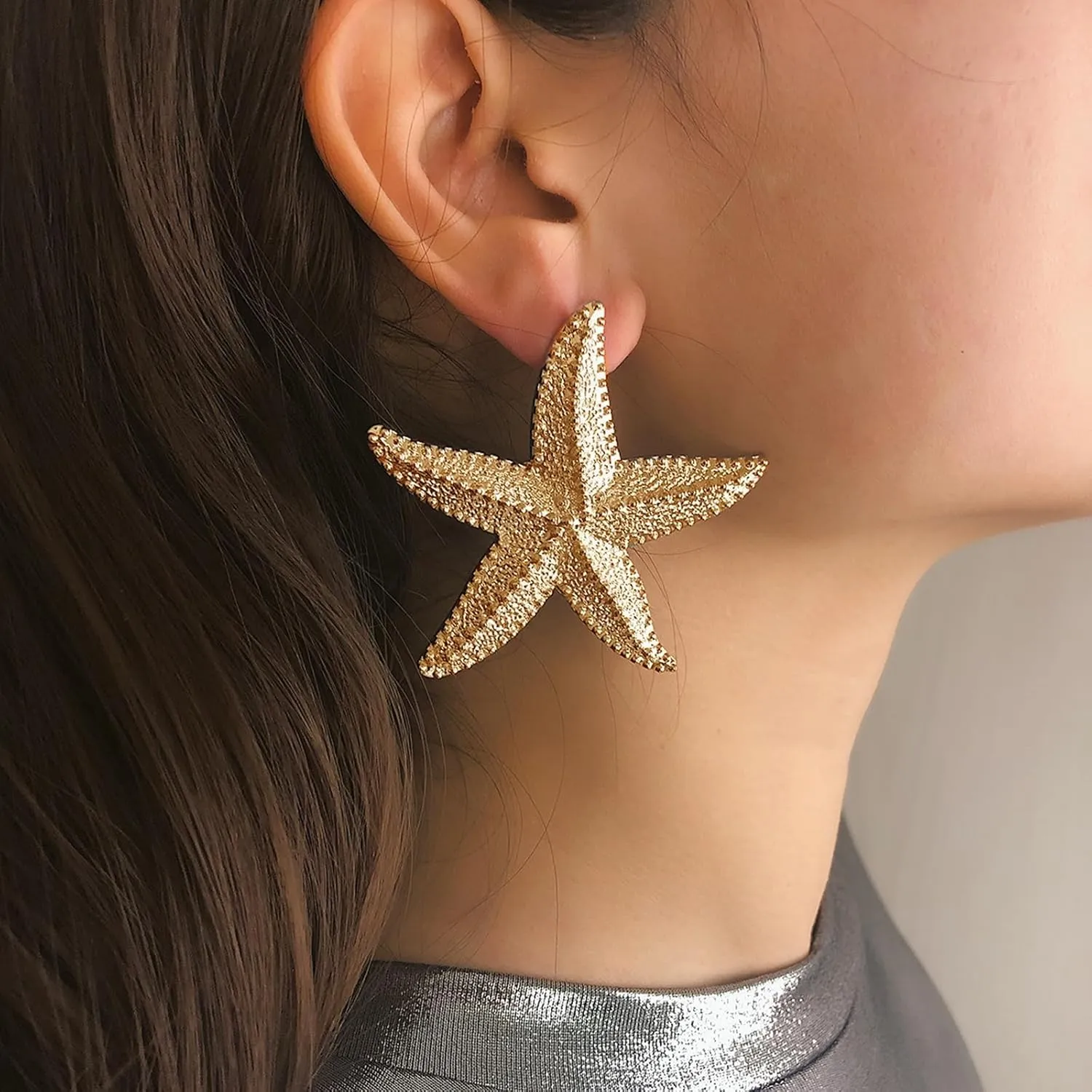 Starfish Earrings for Women Gold Starfish Stud Earrings Gold Statement Earrings Beach Dangle Earrings Ocean Accessories Jewelry Summer Outfits for Women