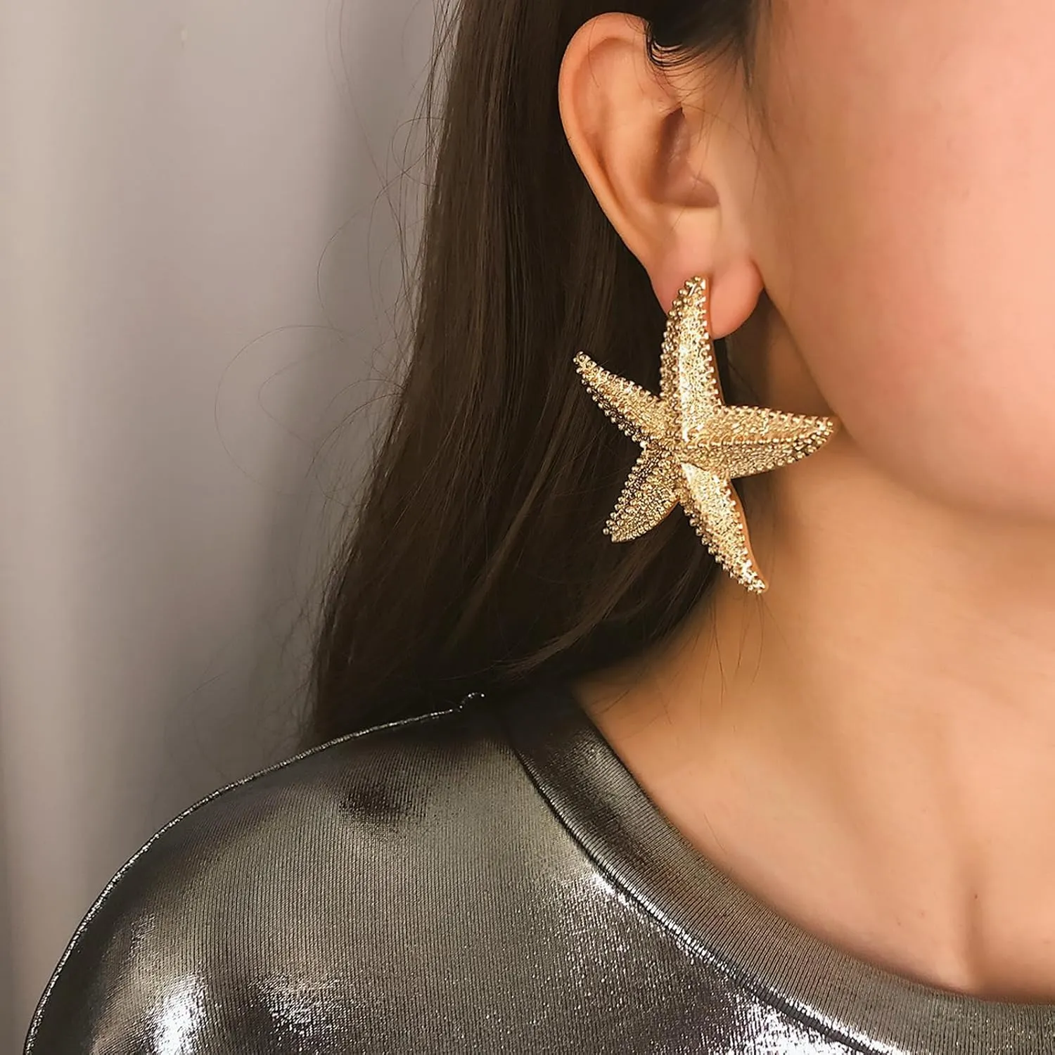 Starfish Earrings for Women Gold Starfish Stud Earrings Gold Statement Earrings Beach Dangle Earrings Ocean Accessories Jewelry Summer Outfits for Women