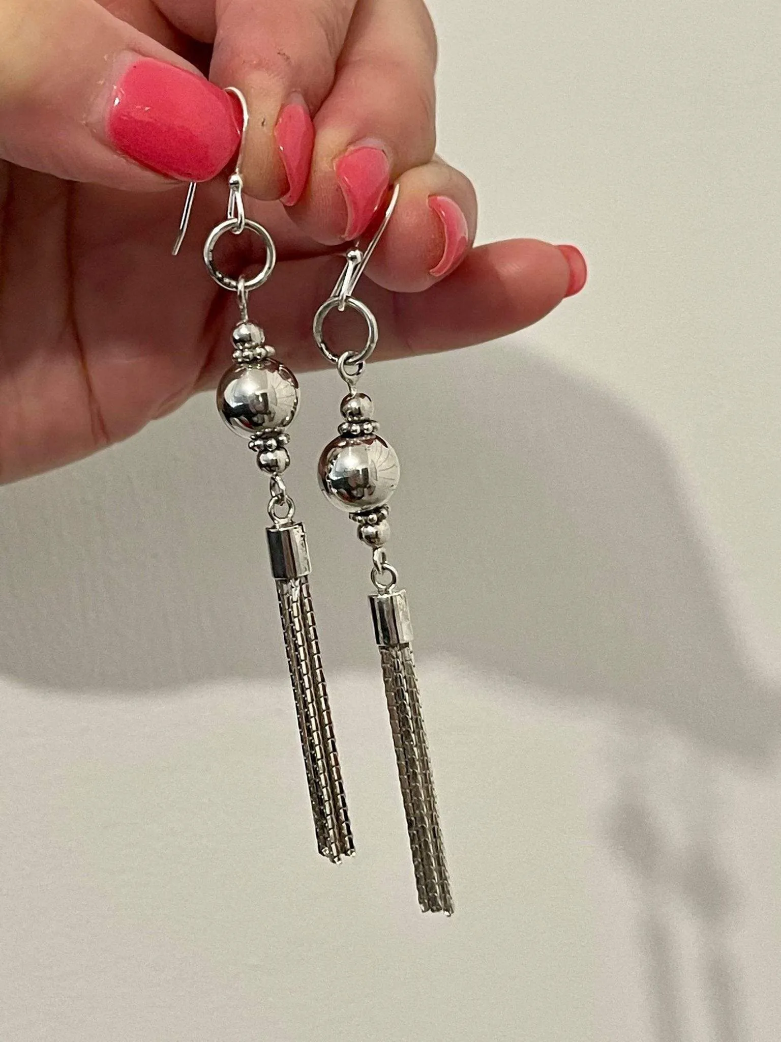 Statement Silver Tassel Earrings