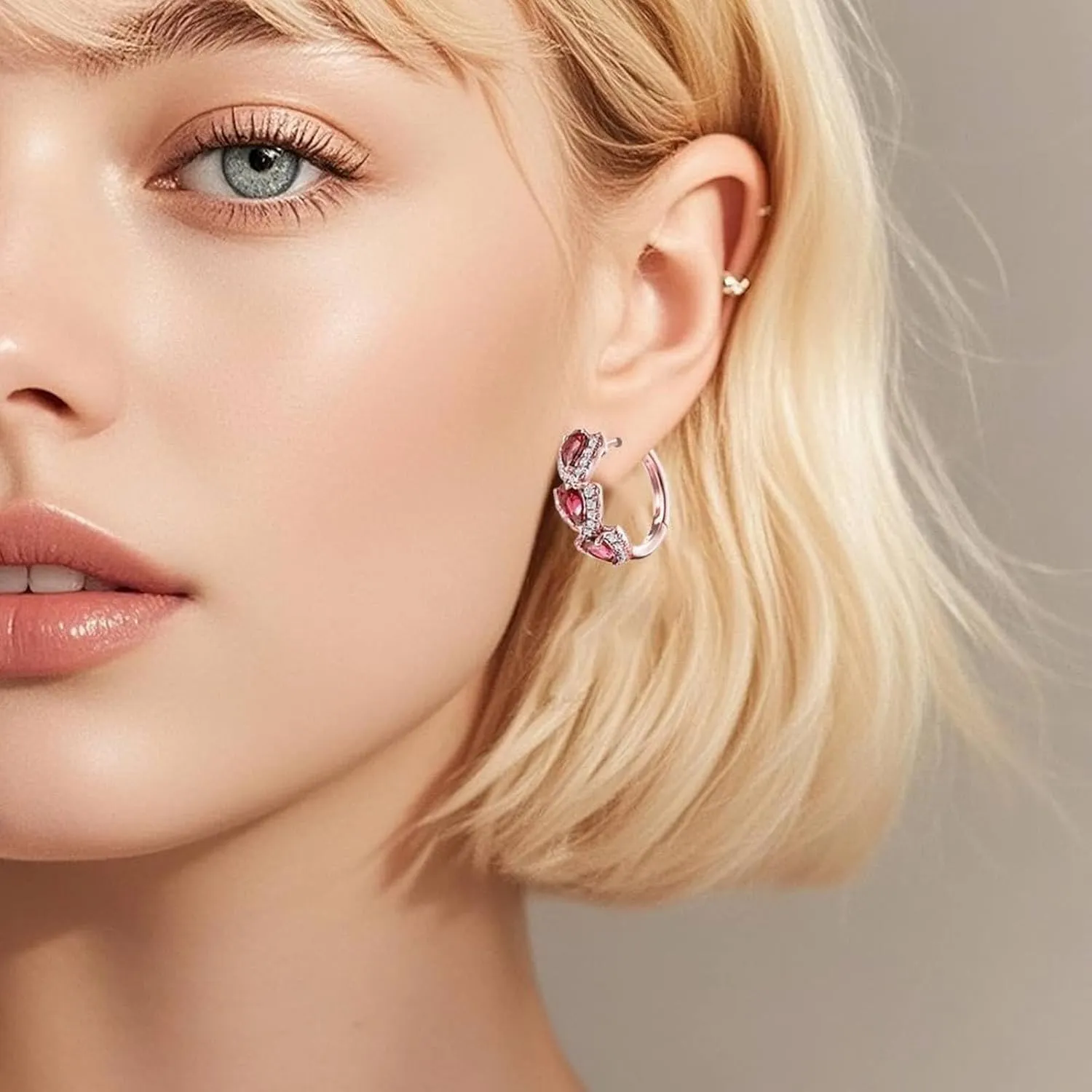Sterling Silver Earrings For Women Gold Hoop Cubic Zirconia Huggie Birthday Wedding Valentines Day Her Soccer for