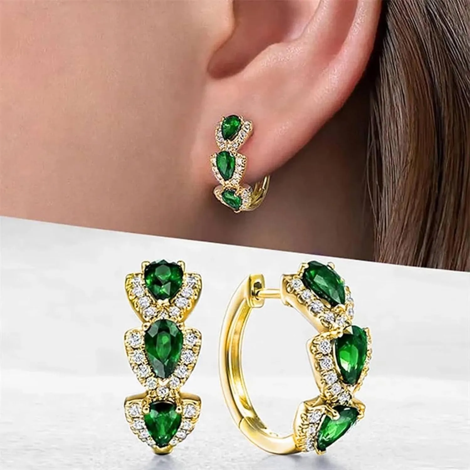 Sterling Silver Earrings For Women Gold Hoop Cubic Zirconia Huggie Birthday Wedding Valentines Day Her Soccer for