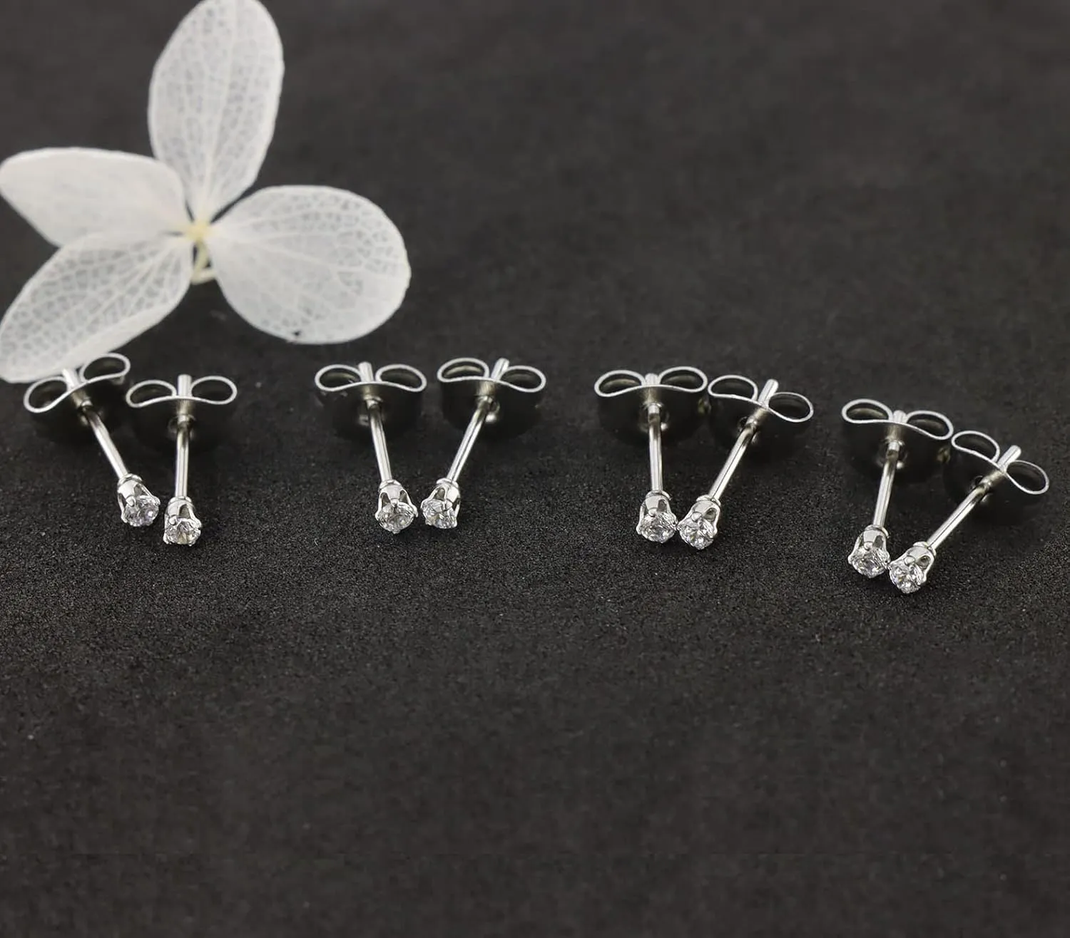 Stud Earrings for Women Stainless Steel Small Cubic Zirconia Stud Earrings Set for Women
