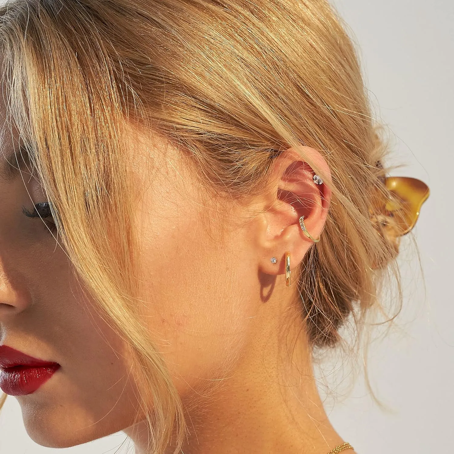 Stud Earrings for Women Stainless Steel Small Cubic Zirconia Stud Earrings Set for Women