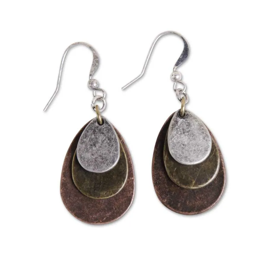 Three Color TeardropEarrings