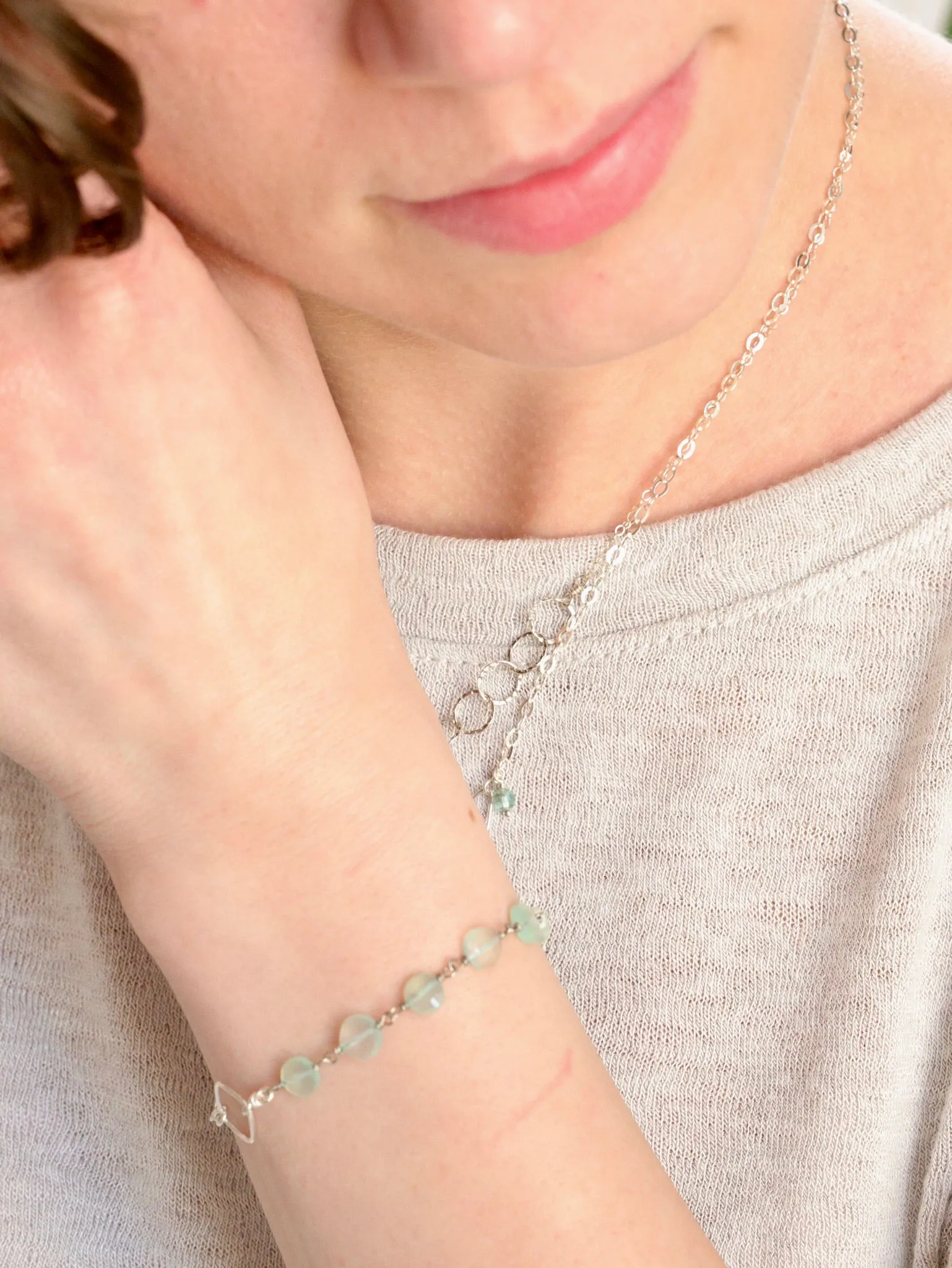 Tina Peruvian Chalcedony nh Bracelet in Sterling Silver