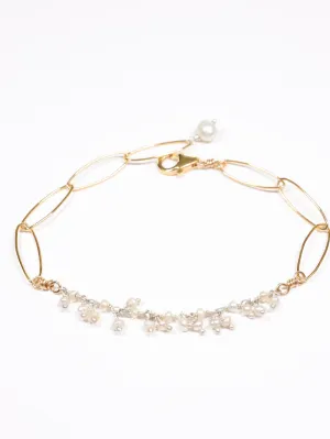 Tiny Pearls Fringe nh Bracelet -Gold Filled