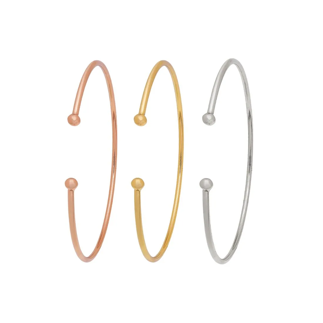 Triple Tone Harmony 925 Sterling Silver Combo Bracelets