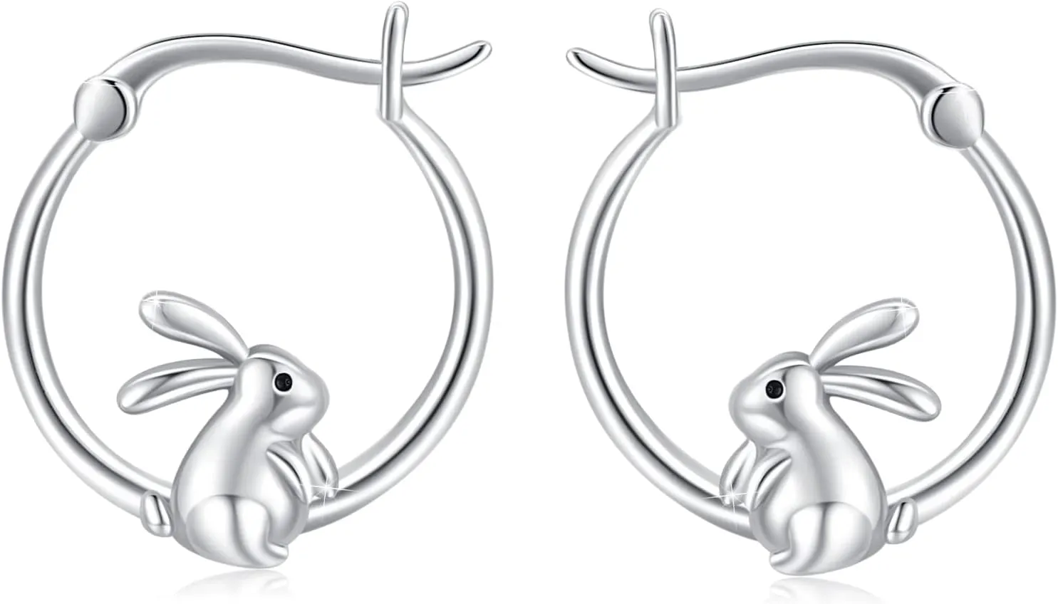 Turtle/Bunny Earrings 925 Sterling Silver Cute Animal Leverback Hoop Earring,Summer Bohemia Beach Theme Jewelry Gift for Women