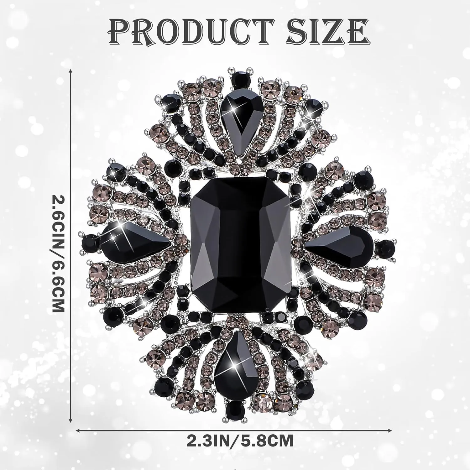Vintage Austrian Crystal Rhinestone Women's Cross Flowers Shaped Brooch Pin Shiny Big Crystal Rhinestone Bouquet Brooch Pin for Women for Dance Party