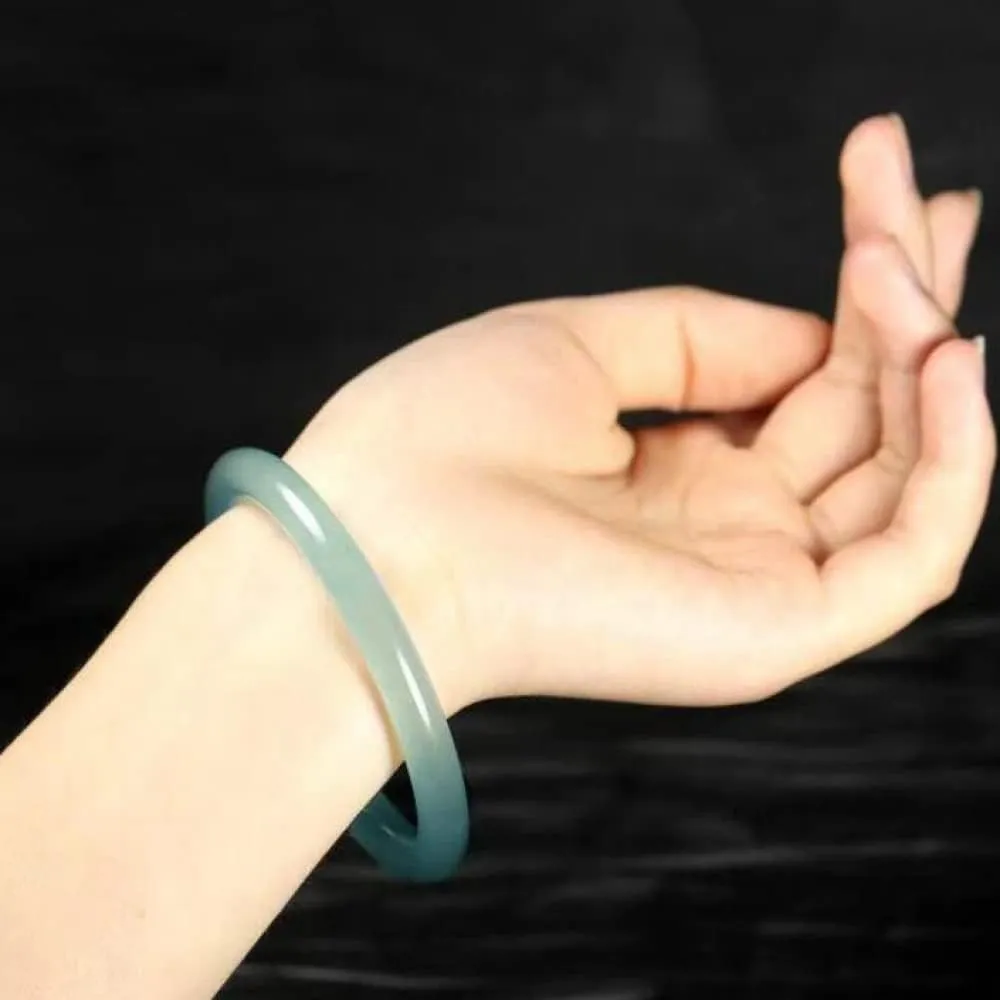 Women's Bracelet, Natural Jade Bangles, Ladies Light Green Jade Color Jade Bangle Bracelet, for Family, for Friends, for Ladies, with Jewellery Box, 54-64mm,Jade-56mm,