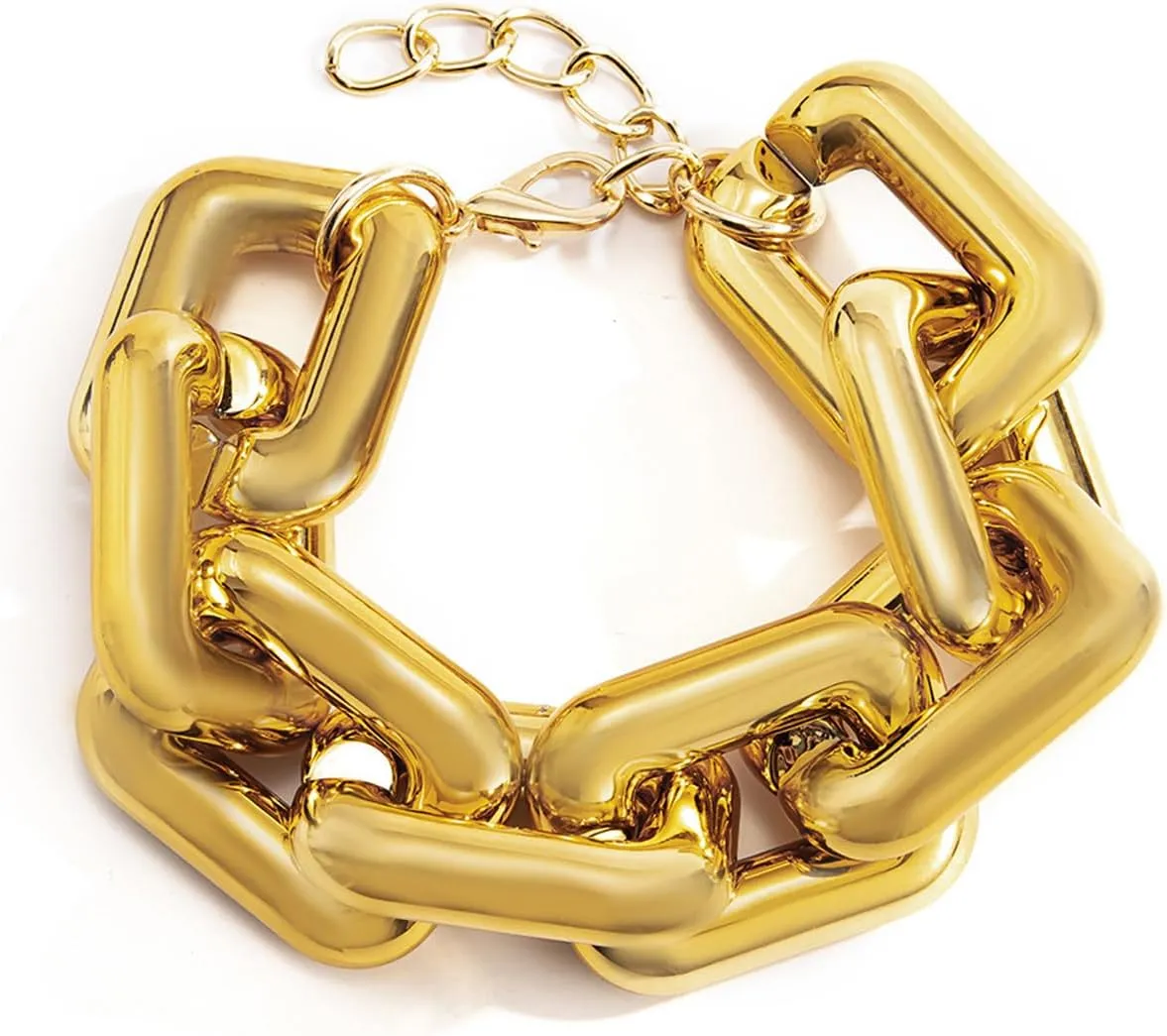 Women's Chunky Gold Cuban Chain Bracelet  Adjustable, Tarnish-Resistant & Trendy Gift