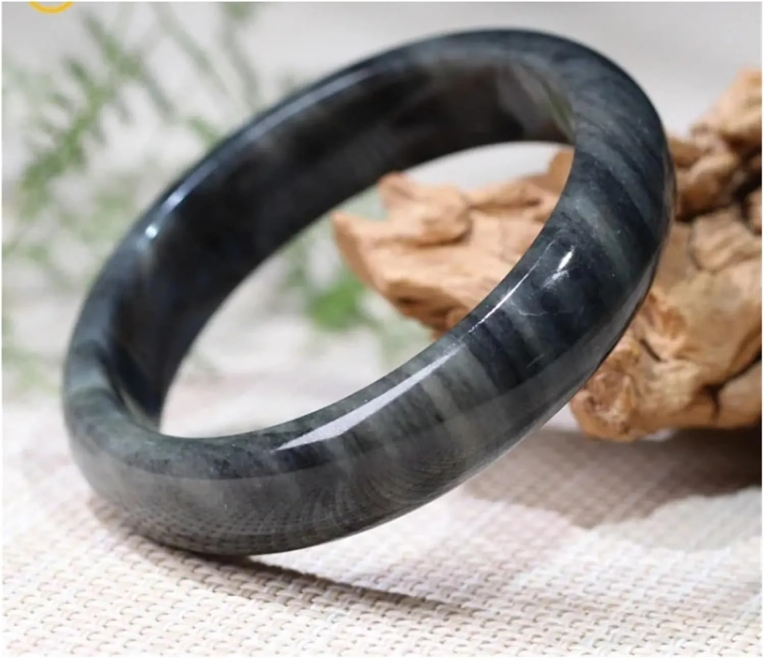 Women's Jewelry Natural Cyanotype Jade Bangles Jade Green Jade Bracelet Hand Carved Personalized Charm Jewelry Ladies Gift