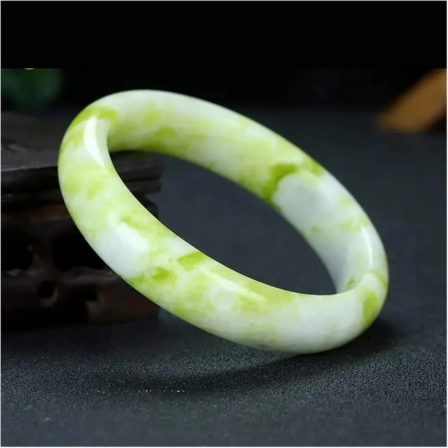 Women's Jewelry Natural Cyanotype Jade Bangles Jade Green Jade Bracelet Hand Carved Personalized Charm Jewelry Ladies Gift