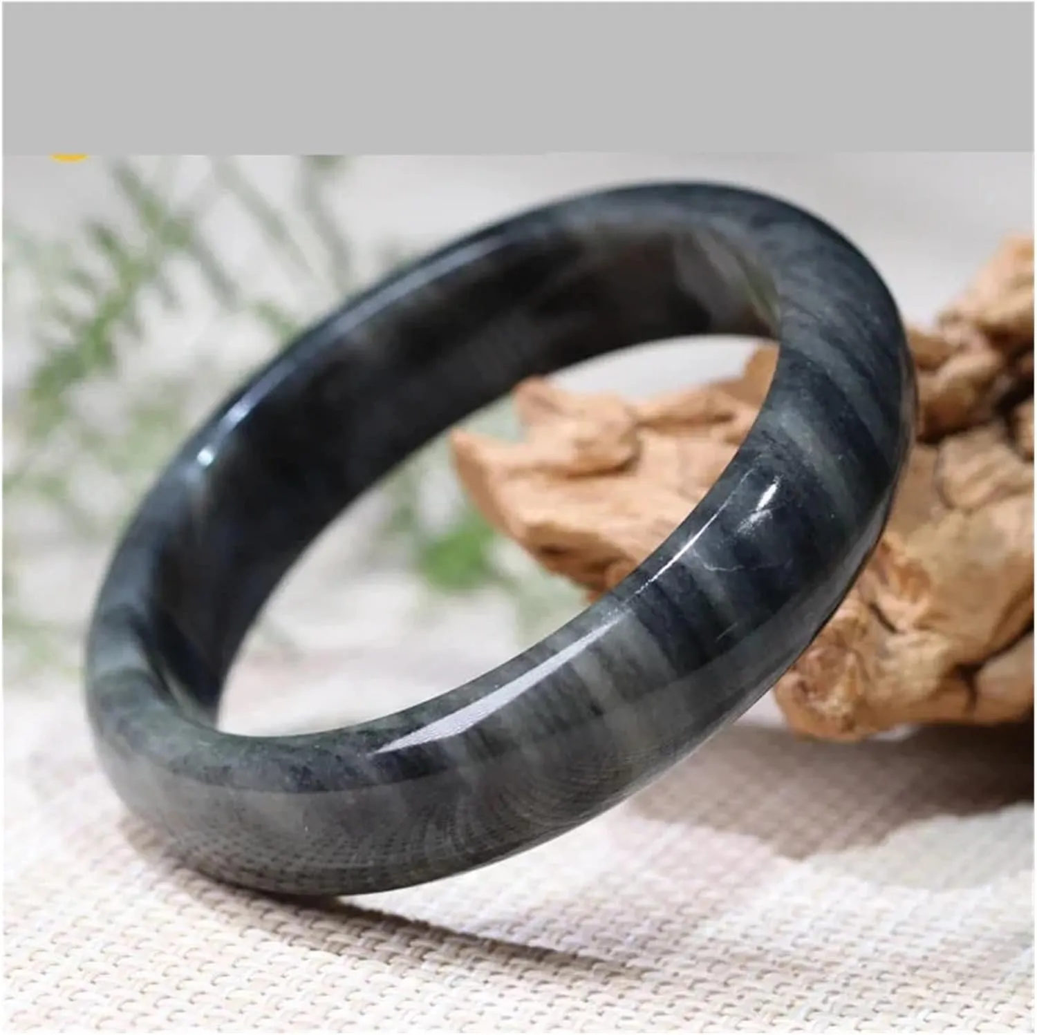 Women's Jewelry Natural Cyanotype Jade Bangles Jade Green Jade Bracelet Hand Carved Personalized Charm Jewelry Ladies Gift