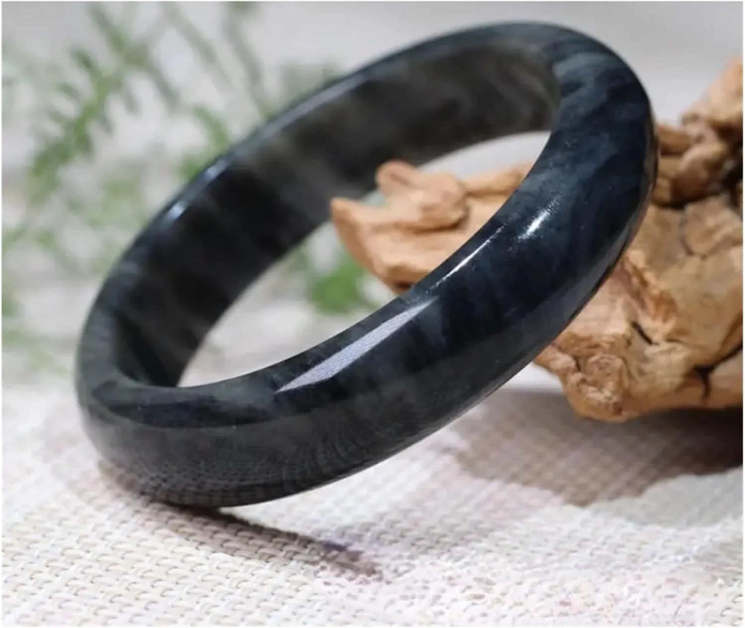 Women's Jewelry Natural Cyanotype Jade Bangles Jade Green Jade Bracelet Hand Carved Personalized Charm Jewelry Ladies Gift