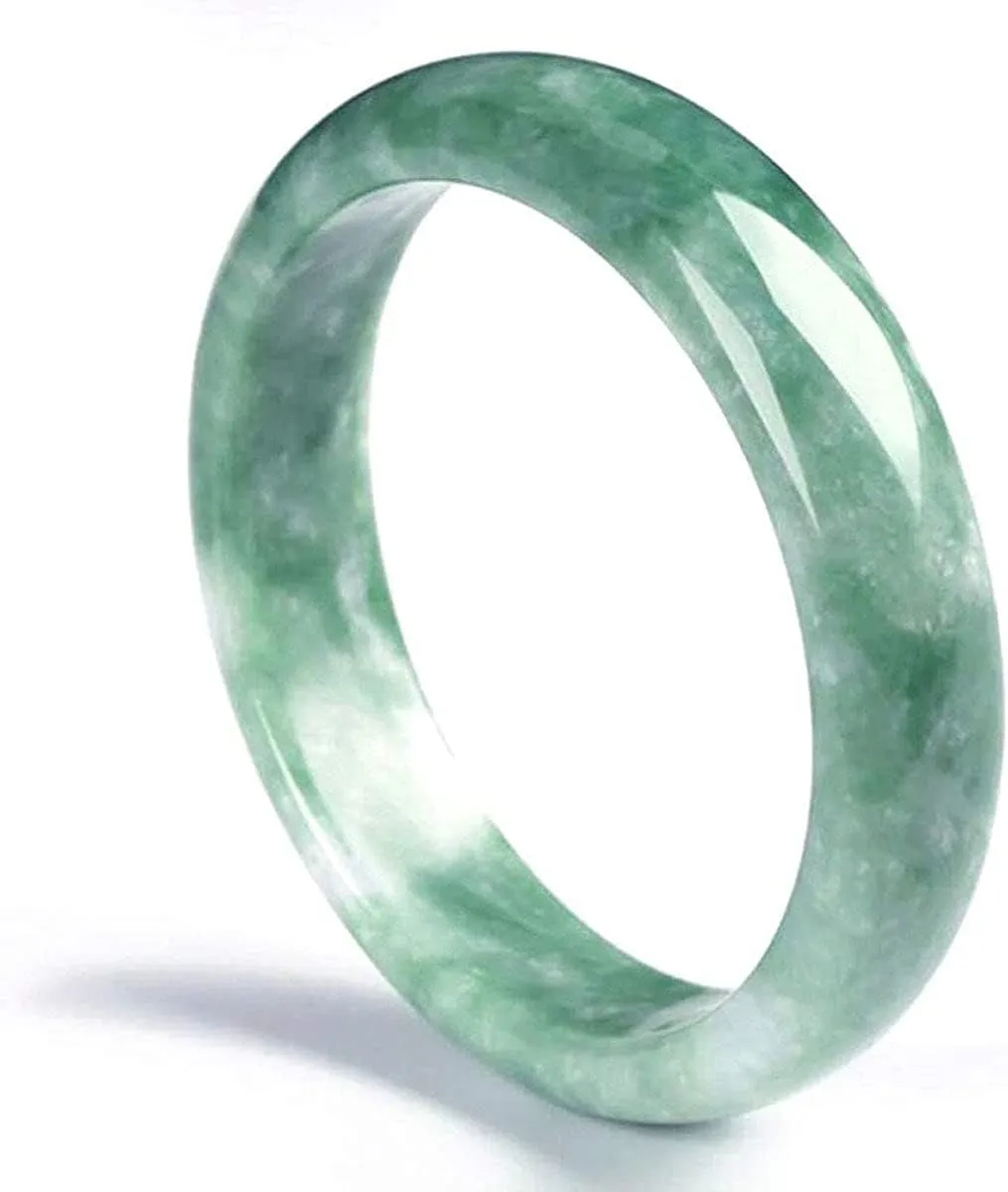 WZFANJIJ Natural Green Jade Bangle Women's Bracelet Jewelry Accessories Real Jade Bangle,55-56mm